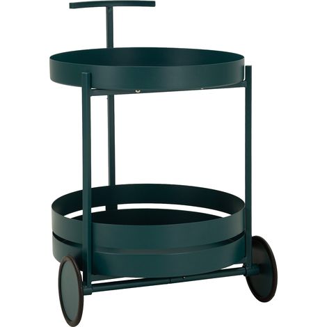 Rollwagen Ganamo, 2 Ebenen, Räder, Metallablage, 45x35x65h cm Grün