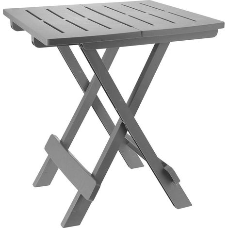 Kunststoff Klapptisch 45 x 43 cm - hellgrau - Garten Beistelltisch klappbar