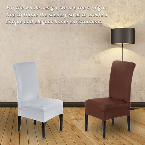 Housse de chaise extensible universelle, amovible et lavable en tissu élastique, disponible en 21 couleurs. Idéale pour la maison, la salle à manger, l'hôtel, les mariages, les banquets et les fêtes. (1/2)