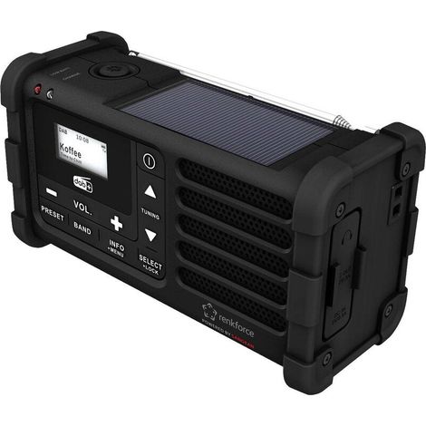 [NEUWERTIG] B-Ware Renkforce Outdoor-Radio RF-DAB-MMR88 DAB+ UKW Notfallfunktion schwarz Akku Solar (1/2)