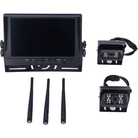 Ensemble de caméras de recul avec écran LCD de 8 pouces, Image d'angle mort, étanche IP68, pour camions et remorques (1/5)