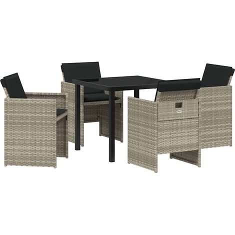 Ensemble de salle à manger pour jardin 5 pcs,Salon de jardin Gris clair CFW56667 (1/5)