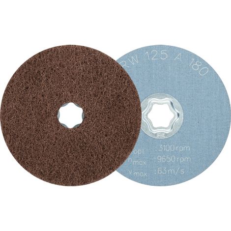 PFERD COMBICLICK weiche Vliesronde CC Ø 125 mm A180 zum reinigen und satinieren mit Winkelschleifer (1/5)