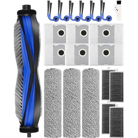 21-Piece Accessory Set for Ecovacs Deebot X9 Pro Omni/X11 Pro Omni Robot Vacuum Cleaner: Replacement Parts, 1 Roller Brush, 3 Lint Rollers, 4 Filters, 6 Dust Bags, 6 Replacement Side Brushes (1/4)