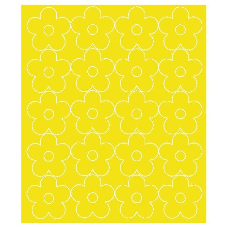 Stickers muraux fleurs, 20 pièces, jaune brillant