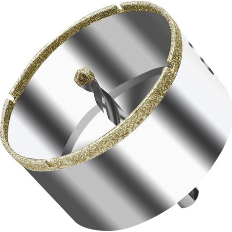 Scie Cloche Diamantée 75 mm avec Foret Guidage de Centrage, Scie Cloche Carrelage avec revêtement diamant, Foret trépan Diamant pour verre, carrelage, céramique, marbre, granit (1/5)
