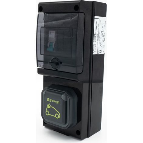 Borne de recharge Green'Up 14A – Protection IP66 IK08 – Prise Legrand avec contacts argentés – Câble 3 x 2,5 mm²