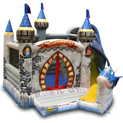Castello Gonfiabile per Bambini Drago con Scivolo Professionale
