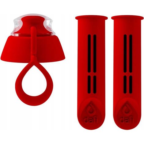 Inserto filtro per bottiglia Dafi rosso, 2 pezzi + tappo (1/5)