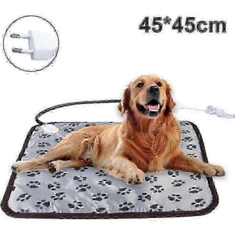 Tapis chauffant pour animaux de compagnie, coussin chauffant étanche, panneau chauffant, couverture électrique à température constante, protection anti-morsure, réglage de la température, prise FEU, 4 (1/4)