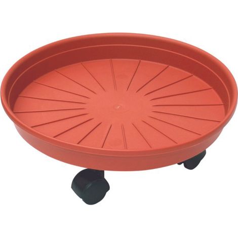 Sottovaso Tondo Con Ruote Margherita Ics Pp Terracotta Per Vaso Cm 45 - 1 Pz