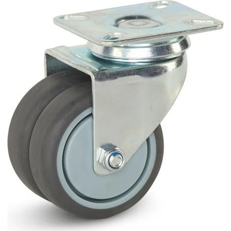 Roulette double - MESO - Platine - 75mm - 150kg