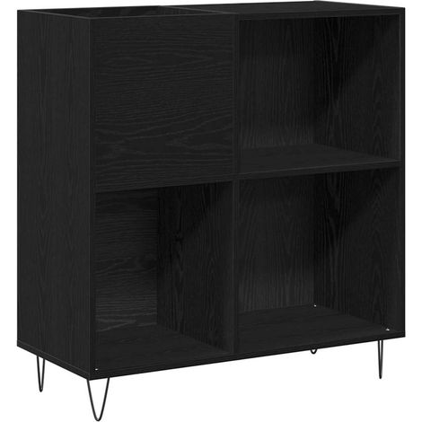 Maison Exclusive - Mobile porta vinili con lo scaffale Rovere Nero 85 x 38 x 89 cm