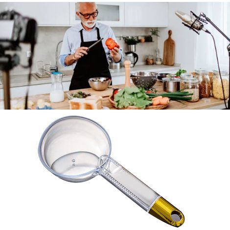 Reismessbecher 180 ml, gerade, mit langem Griff und Clip, transparent, für die heimische Küche, transparent (1/5)