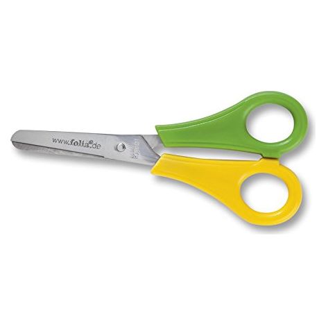 FOLIA 7798 ENFANTS CISEAUX DE BRICOLAGE 'ROND', 13,5 CM, AVEC GRADUATION EN CM MULTICOLORE POUR GAUCHER (1 PIÈCE)