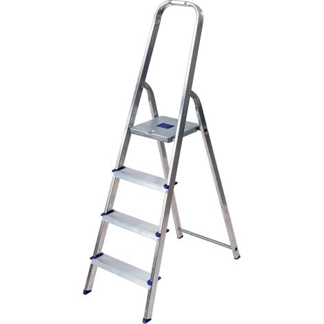 Facal Scala in Alluminio Alfa - 4 Gradini Leggera e Robusta 44x82x145cm - 150 Kg (1/5)