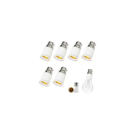 Adattatore da B22 a E27, adattatore da baionetta a vite per lampadine, convertitore da attacco a baionetta B22 a attacco a vite E27, 0-250 V, per lampadine a LED, a incandescenza, alogene e CFL per il (1/5)