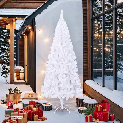 Sapin de Noël  Arbre de Noël artificiel L 240 cm Blanc (1/5)