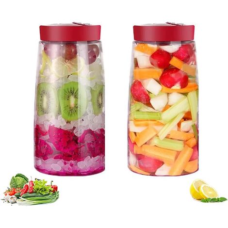 Lot de 2 Bocaux Fermentation avec Aération 1 Voie, 2.2 Litres Bocal Verre Ouverture Large, Bocaux Conservation avec Valve Libération Air, Bocal pour Kéfir, Kimchi, Choucroute, Levain, Cornichons (1/5)