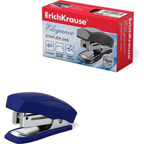 Grapadora 11-30 Hojas marca ERICHKRAUSE modelo Erichkrause Minigrapadora 24/6 Elegance - Hasta 20 Hojas - Plastico Resistente - Acero de Alta Calidad - Color Variado