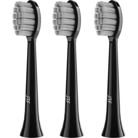 Têtes de Brosse à Dents Electrique Compatible avec la Brosse à Dents Sonique P200, Soies Extra Douces, 3 Packs, Noir