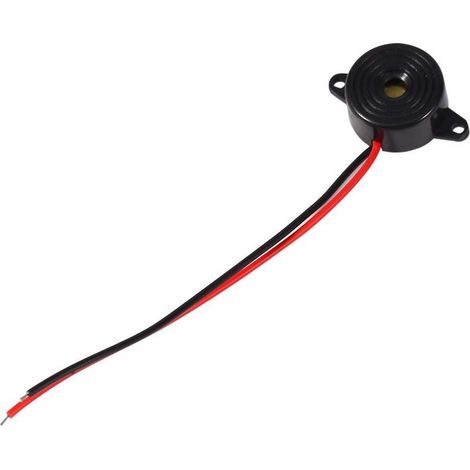 Buzzer 12v, Avertisseur Sonore 12V, Buzzer Sonore, Zumbador Timbre 12V,Bip De Recul Voiture, Avertisseur sonore électronique piézoélectrique 3-24 V, longueur de câble 100 mm (1/5)
