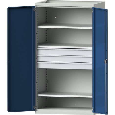 ANKE, Armoire pour charges lourdes avec 3 tablettes, 3 tiroirs