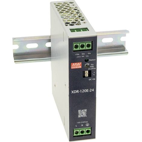 MW Mean Well XDR-120E-24 Alimentation rail DIN 24 V 5 A 120 W Contenu 1 pc(s)