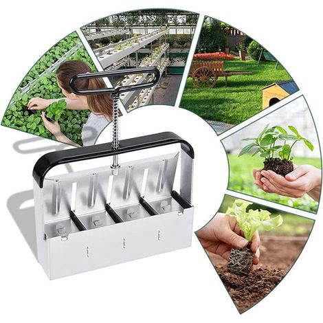 Presse à blocs de terre manuelle – Moule à semis écologique sans plastique – Outil de germination pour potager et jardin familial (1/2)