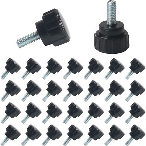 30pcs Vis à Poignée Boutons de Serrage M4 x 10mm Vis de Fixation à Tête Ronde en Plastique (1/5)