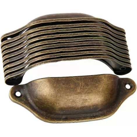 10 Stück antike Schrankknöpfe, Muschelgriffe, Möbelgriffe, Kommodengriffe (1/4)