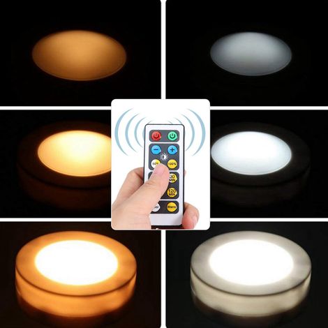 Lampe LED télécommandée pour meuble, lumière bicolore blanc chaud/blanc froid, éclairage d'appoint pour vitrine, éclairage décoratif pour meuble de bureau, livrée sans piles. (1/5)