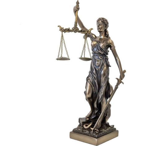 Figurine Justitia Thémis en résine aspect bronze (1/2)