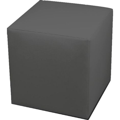Dmora - Pouf Accumoli, Mehrzwecksessel, Sitzsack, Hockerhocker, Made in Italy, 40x40 h42 cm, Dunkelgrau