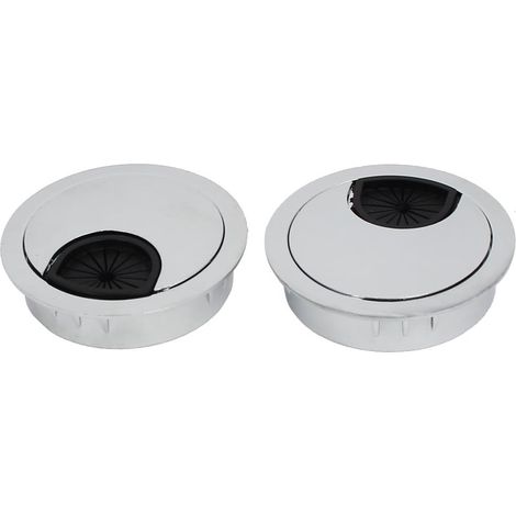 Ordinateur Schreibtisch Tisch zin-k Legierung Runde Form Draht Kabel Lochabdeckungen 50mm 2 pcs (1/3)
