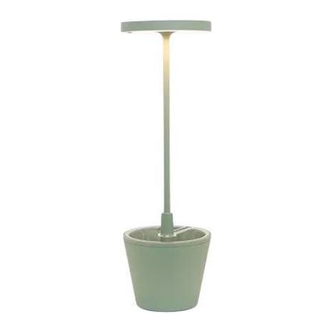 Lampada a led da tavolo Poldina Reverso Verde Salvia ricaricabile e dimmerabile con batteria fino a 12 ore. Da esterno IP65 (1/5)