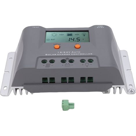 Contrôleur de Charge solaire 40A PWM avec écran LCD, double Ports USB, régulateur de panneau de reconnaissance automatique pour batterie Li inondée Gel AGM (1/5)