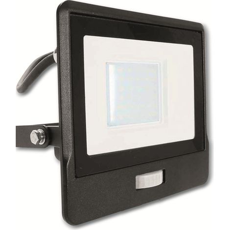 LED-Flutlichtstrahler mit PIR-Sensor - Schwarz - Samsung - IP65 - 30W - 2340 Lumen - 3000K - 5 Jahre (1/5)