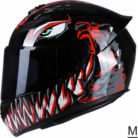 Casque de moto intégral léger – Résistance aux chocs – Doublure en coton aéré – Circonférence 57-62 cm – Pour courses de motos