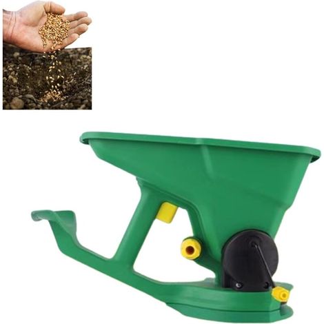 Épandeur de graines, épandeur d'engrais, épandeur motorisé portatif, épandeur de graines manuel de 1,5 L, épandeur d'engrais portable pour jardin, pelouse et petites exploitations agricoles.