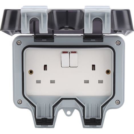 Boîte de Prise Extérieure Étanche 220V, Composants de Contrôle Électrique Résistants à la Pluie Style Royaume-Uni (1/5)