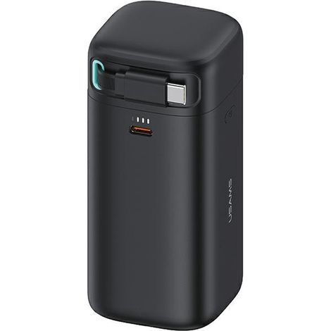 Usams Powerbank mit einziehbarem USB-C-Kabel, 18000 mAh, PD45W Schnellladefunktion, XMF-Serie, Schwarz/Schwarz, 20KCD21601 (US-CD216) (1/5)