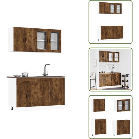 Ensemble d'armoires de cuisine 4 pcs Kalmar bois d'ingénierie - Ensemble D'armoires De Cuisine - Ensemble D'armoires De Cuisine - Ensemble D'armoires - Armoire De Cuisine (1/5)