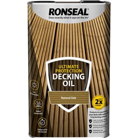 Ronseal 37299 Ultimate Protection Decking Oil Natural Oak 5 litre RSLUDONO5L