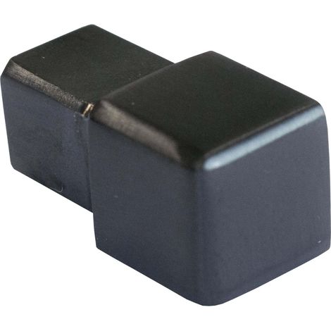 Dalsys Endstück für Fliesenschiene Quadratprofil Edelstahl, Fliesenprofil - Schwarz gebürstet 10mm, 1 Stück