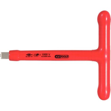 Clé carrée mâle 1/2" manche en T avec revêtement isolant et arrêt, 200 mm (1/2)