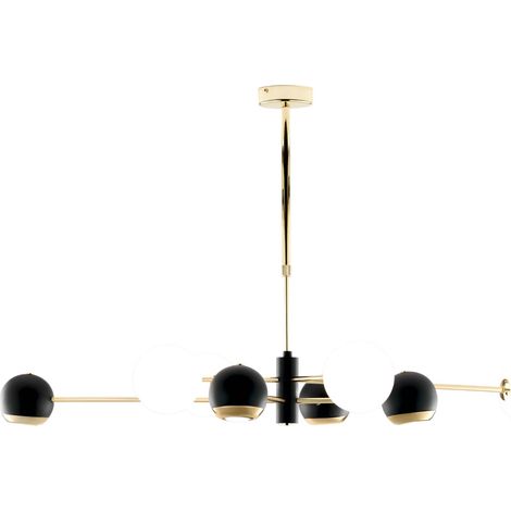 Lampada a sospensione MOKA Jupiter oro/nero 8 luci G9+GU10 (1/5)