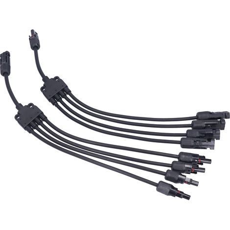 Connecteur de panneau solaire à 4 branches de type Y, connecteur parallèle, câble d'extension pour panneau solaire, adaptateur pour fil photovoltaïque (1/5)