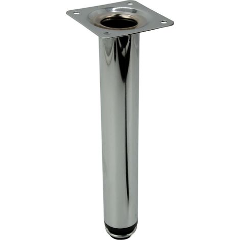 Pied de meuble droit argenté hauteur 20 cm réglable en hauteur (1/4)
