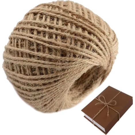 Ficelle De Jute 50 m Ficelle De Suspension pour Ornements Corde de Jute pour Artisanat Pour Bricoleurs Jardiniers Agriculteurs Mariage Emballage Cadeaux Tissage Atelier Boutiques (1/5)
